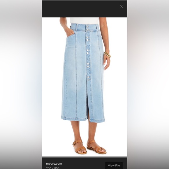 Style and co. Button front Denim midi skirt size 2 - Picture 10 of 10